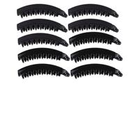 POPETPOP 12 Pinzas Grandes Pelo Tipo Banana Dientes y Resorte, Paquete de 12 Piezas de Plástico Negro, Ideales para Cabello Grueso o Fino en Cocina y Viaje