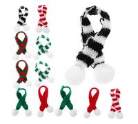 POPETPOP 12piezas Mini Bufanda Adornada Tejida Rayas Accesorios para Botellas de Vino Ropa para Muñecas Navideñas Decoración para Casa de Muñecas