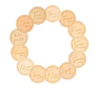POPETPOP 13 Piezas Tarjetas De Madera Para Logros De Tarjetas Decorativas De Madera Forma De Flor Para Bebés Mensual Regalos Para Bebés Para Decoración De Hogar