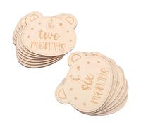 POPETPOP 14 piezas de de Niña de Madera para Mensuales Accesorios para Fiesta de Shower y Primer Cumpleaños para Recién Nacidos para Fotos Conmemorativas