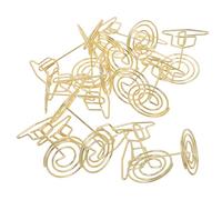 POPETPOP 15 Clips de Metal Dorados para Fotos y Notas Forma de Birrete de Graduación, Portatarjetas para Fiestas y Mesas, Juego de Sujetapapeles Decorativos para Eventos y Oficina