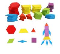 POPETPOP 155 Piezas Juguete de Madera Educativo Puzzle de Formas Geométricas para Bloques de Construcción Coloridos y Pulidos para Desarrollo de Coordinación y Habilidad Manual