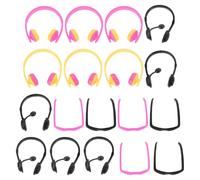 POPETPOP 18 Piezas de Accesorios para Muñecas Miniatura, Gafas de Plástico Negras y Rosas, Auriculares en Colores Variados Adhesivo, para Manualidades y Decoración DIY