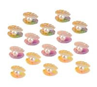POPETPOP 18 Piezas de Mini Conchas de Resina Perlas Que Brillan la Oscuridad Decoración de Conchas para Manualidades DIY Color Degradado Figuritas Pequeñas para Jardín y Coche