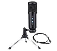 POPETPOP 1juego Micrófono Condensador USB con Trípode y Doble Perilla Kit Profesional para Gaming Podcast y Karaoke Compatible con PC Móvil y Tablet Sonido Claro y Fácil de Usar