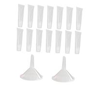 POPETPOP 1juego Tubos Transparentes Vacíos para Cosméticos con Boquilla Oblicua para Brillo De Labios y Bálsamo Embudos Medianos Recargables y Prácticos para Uso Diario