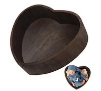 POPETPOP 1pieza Cesta De Madera Forma De Corazón para Fotografía De Bebés Accesorio para Sesiones De Nuevos Nacidos Prop De Estilo Minimalista