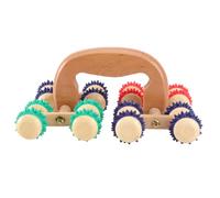 POPETPOP 1pieza Rodillo de Masaje Manual Portátil para Cuerpo Completo Masajeador Muscular Ligero y Duradero Diseño Ergonómico de Madera para Espalda y Hombros Relajación y Color Aleatorio