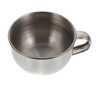POPETPOP 1pieza Tazón de Afeitar para Hombre Acero Inoxidable con Asa Antideslizante Cuenco para Jabón de Afeitar Práctico y Elegante para Espumar Fácilmente Casa o Barberías
