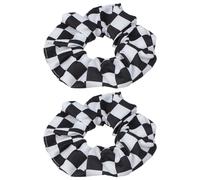 POPETPOP 2 Coleteros Elásticos Pelo Mujer Niña, Lazos de Gasa 4,7 Pulgadas Diseño Tablero de Ajedrez en Tonos Claros y Oscuros, Suaves y Duraderos para Uso Diario y Peinados