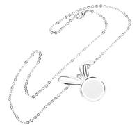 POPETPOP 2 Collares de Cadenas de Clavícula Dijes de Conejo en Aleación de Plata, Superficie Lisa y Diseño Único para Obsequio o Fiesta