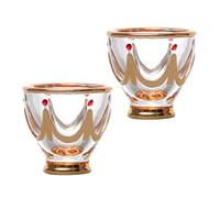POPETPOP 2 Copas de Cristal Dorado Estilo Oriente Medio Diseño Antiguo, Resistentes al Desgaste, Ideales para Decoración del Hogar y Bebidas Espirituosas