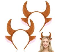 POPETPOP 2 Diademas Cuernos y Orejas de Animales para Fiesta y Cosplay, Material Plástico y Tela, Pack de 2 Unidades para Adultos