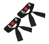 POPETPOP 2 Diademas Hachimaki Japonesas de Algodón, Cinta para Cabeza Tradicional Impresión Clara para Karate, Cocina y Disfraces