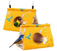 POPETPOP 2 Nidos Colgantes Cómodas en Descanso para Pájaros Entrada Redonda para Mantener Aves Material de Algodón y Acrílico, Diseño Cálido como Loros y Alondras