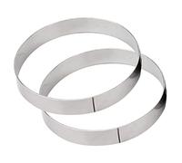 POPETPOP 2 piezas Anillos Inoxidable para Hornear Pizza y Repostería Molde Redondo Resistente Altas Temperaturas para Muffins Tartas y Arepas Colombianas