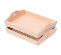 POPETPOP 2 Piezas Bandeja de Pan de Madera Miniatura para Casa de Muñecas Escala Utensilios de Cocina para Decoración de Cocina Plato de Madera para Juguete