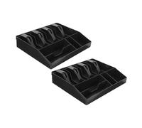 POPETPOP 2 piezas Bandeja Inserción Caja Registradora con Compartimentos Multigrid para Billetes y Monedas Organizador para Supermercados y Tiendas Resistente Fácil Acceso y Manejo Rápido