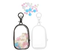 POPETPOP 2 Piezas Bolsa de Almacenamiento Transparente para Figuras con Llavero Caja Sellada de PVC Duradera Protección contra Polvo y Humedad para Mini Figuras y Colecciones