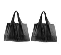 POPETPOP 2 Piezas Bolsa de Compra de Tela Oxford Negra Bolsa Portátil de Gran Capacidad para Hombro Resistente y para Almacenar Móviles y Cosméticos