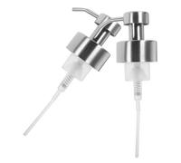 POPETPOP 2 Piezas Bomba Dispensadora de Loción y Jabón en Acero Inoxidable 304 Rosca de 44mm, Color Plata, Diseño Reutilizable para Baño, Función de Control de Uso y Antidesbordamiento