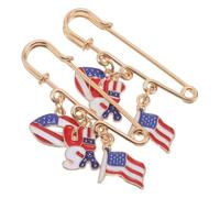POPETPOP 2 Piezas Broche de Bandera de Estados Unidos en Acero Inoxidable Diseño Patriótico Único, Cierre Seguro y Brillo Duradero para Día Independencia y Aniversarios