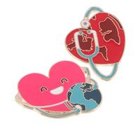POPETPOP 2 Piezas Broche De Enfermera De Metal Esmaltada Forma De Corazón Médica Para Uniformes De Trabajo Broches De Enfermera Para Estudiantes De Medicina