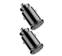POPETPOP 2 Piezas Cargador Coche USB Dual Carga Rápida Protección Sobrecarga Compacto y Portátil para Vehículos