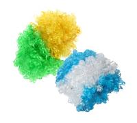 POPETPOP 2 Piezas Carnaval De Carnaval Afro Wig Faits Football Fans Colores De La Bandera Para Fiestas Peluces De Vestuario Divertidos Para Hombres Y Mujeres