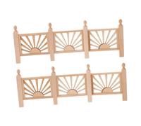 POPETPOP 2 Piezas casa de muñecas Valla en Miniatura para el Pueblo Materiales de Base para miniaturas Valla de jardín en Miniatura Cerca de Jardín Accesorios para cercas De Madera Beige