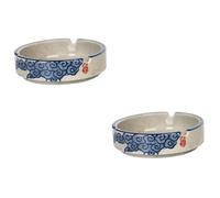 POPETPOP 2 Piezas Cerámica Pintada Mano Decorativo Azul para Sala Hogar Regalo Inauguración Vivienda Práctico Seguro