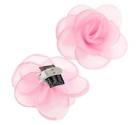 POPETPOP 2 Piezas Clip para Zapatos Flor Rosa de Tela, Hebilla Decorativa