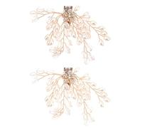 POPETPOP 2 piezas Clips Joya para Zapatos con Perlas y Cristales Decorativos Hebillas Desmontables para Bodas y Fiestas Accesorios Elegantes para Mujer de Doradas