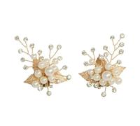 POPETPOP 2 Piezas Clips para Zapatos de Novia, Clips para Zapatos de Perlas, Dorado, Perlas y Gemas de Imitación, Aleación, Par, para Bodas y Fiestas, para Esposa y Prometida