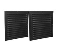 POPETPOP 2 Piezas Cubierta Persianas Ajustables Cuadrada de Hierro Negra de Ventilación para Protección Lluvia y Ventilación en Hogares
