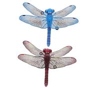 POPETPOP 2 Piezas Decoraciones de Pared Forma de Libélula de Hierro Colgantes de Libélulas para Interiores y Exteriores Adornos de Pared para Manualidades