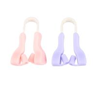 POPETPOP 2 Piezas Dispositivo Nariz Corrector de Nariz de Silicona Rosa y Púrpura, para Enderezar y Dar Forma al Puente Nasal, para Adultos