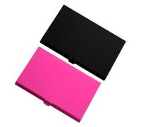 POPETPOP 2 piezas Estuche para Tarjetas de Visita Metálico de Resistente al Agua Abrasión con Capacidad Pack Negro y Rosa para Sublimación y Soporte de Tarjetas Profesionales