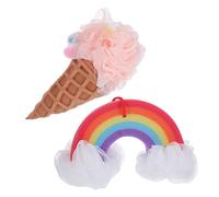 POPETPOP 2 Piezas Flor De Baño De Arco Iris Gel De Baño Para Niños Bolas De Ducha Chicas Luffa Depurador Corporal Exfoliante De Lufa Limpiador Corporal Esponja Bebé Malla
