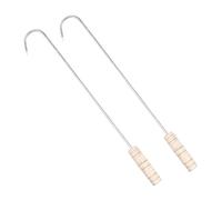POPETPOP 2 piezas Ganchos para Carne de Acero Inoxidable Utensilios de Cocina para Barbacoa Resistentes la Corrosión Diseño Ergonómico para Colgar Cerdo Jamón y Aves Asadas
