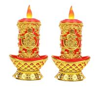 POPETPOP 2 piezas LED Electrónica Vela sin Llama de Lámparas Vintage para Decoración de Templos Budistas y Altares Diseño Seguro sin Fuego para Fiestas y Ambientes Sagrados