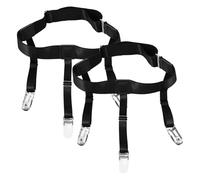 POPETPOP 2 Piezas Ligas para Camisa Tirantes Elásticos sin Clip de Nylon Negro, Fuerte Sujeción Antideslizante, Ajustables para Hombre, para Mantener la Camisa Dentro del Pantalón