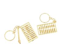 POPETPOP 2 Piezas Llavero Colgante de Ábaco, Colgante Porta Llaves, Aleación de Cobre Dorado, Decorativo para Llaves de Coche, Pequeño, Buenos Deseos