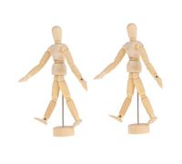 POPETPOP 2 Piezas Maniquí Articulado de Madera Flexible para Artistas para Dibujo y Pintura Figura Esquelética para y Estudio de Anatomía