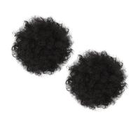 POPETPOP 2 piezas Moño Postizo Rizado con Cordón Extensión de Cabello Afro Sintético Resistente al para Recogidos Ligero y Cómodo para Mujeres Fiestas y Diario