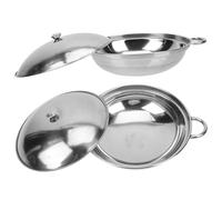 POPETPOP 2 Piezas Olla Caliente de Acero Inoxidable, Olla de Metal para Cocinar, Plata, Asas Dobles, Multifunción, para Hot Pot y Spicy Hot Pot