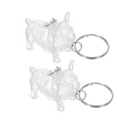 POPETPOP 2 Piezas Pet Hair Keepsake Keychain Transparent Dog Shape Storage Bottles Portable Memorial Box For Cat Dog Hair Collection