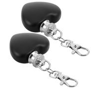 POPETPOP 2 Piezas Petaca Forma de Corazón, Mini Frasco de Llavero, 30ml, Acero Inoxidable y Aleación, Negro, Clip Colgante, para Camping y Aventuras al Aire Libre