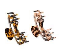 POPETPOP 2 Piezas Pinza y Cómoda Cabello de Ácido Acético Estilo Francés Diseño Curvo y Efecto Carey, Sujeción Fuerte para Viajar o Desplazarse