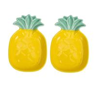 POPETPOP 2 piezas Platos de Salsa de Cerámica Forma de Piña para Servir Salsas y Condimentos para Restaurantes y Catering